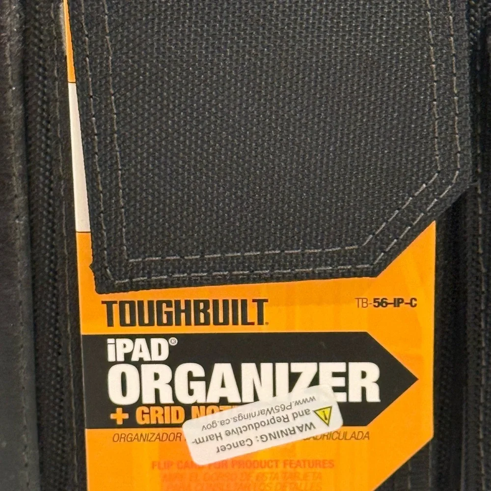 NEW ToughBuilt Black iPad Organizer + Grid Notebook ~ Model # TB -56-IP-C